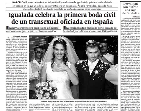 transexual igualada|Se cumplen 20 años de la primera boda trans de España,en。